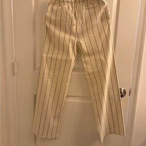 Zara Cream and Black Striped Trousers